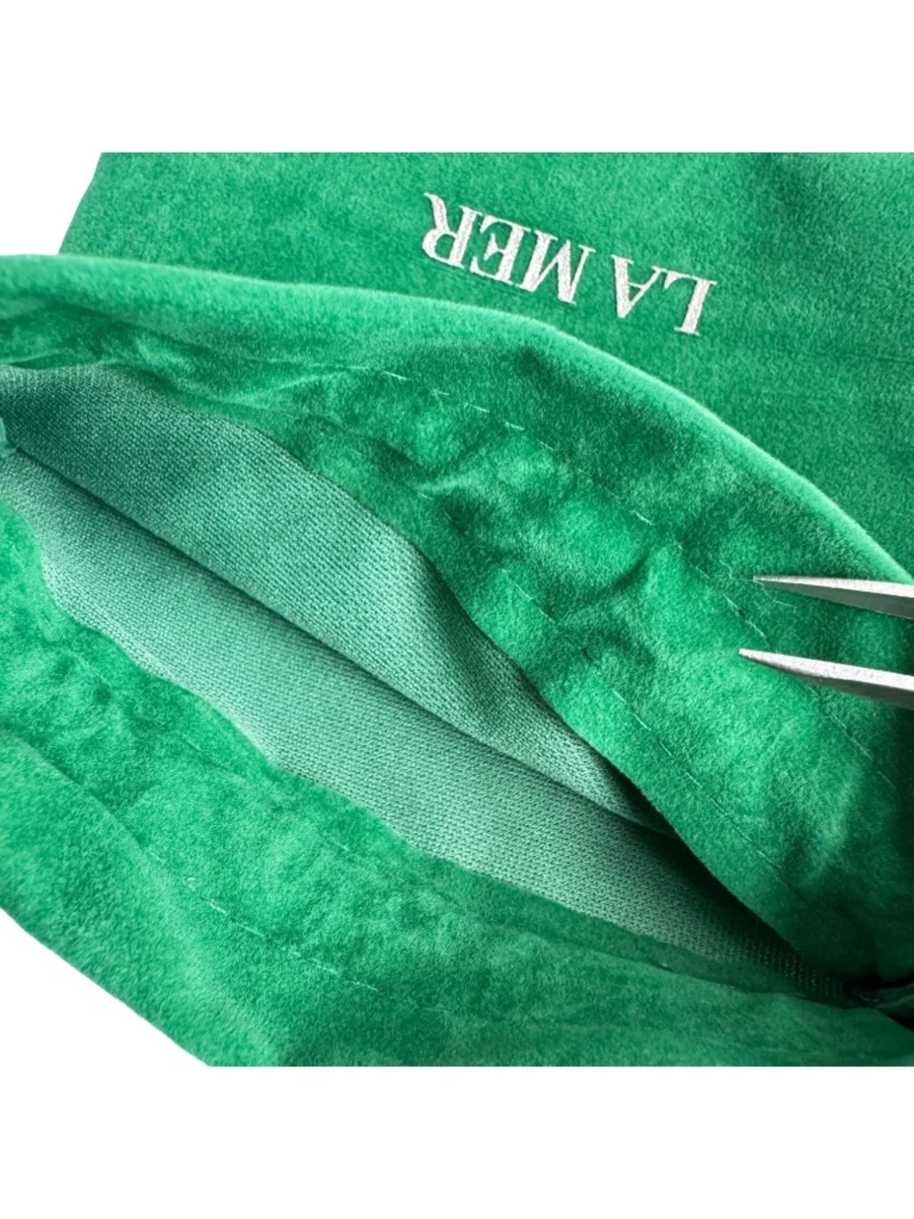 Authentic La Mer Green Drawstring Dust Bag Pouch Small Cosmetic Storage 5.5